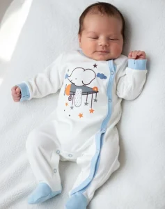 Grenouillere velour rasé Elephant1