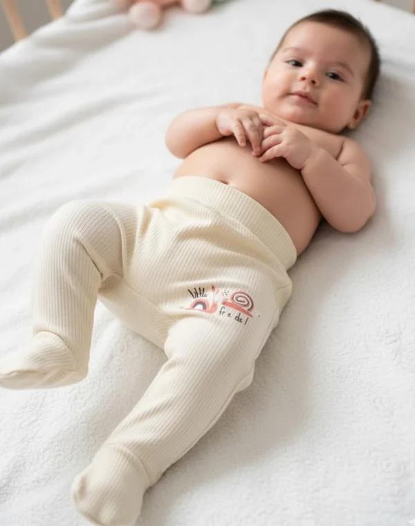 Second image of Pantalon avec chaussettes beige