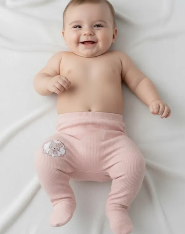 Second image of Pantalon avec chaussettes rose