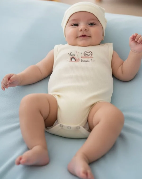 Second image of body sans manches beige