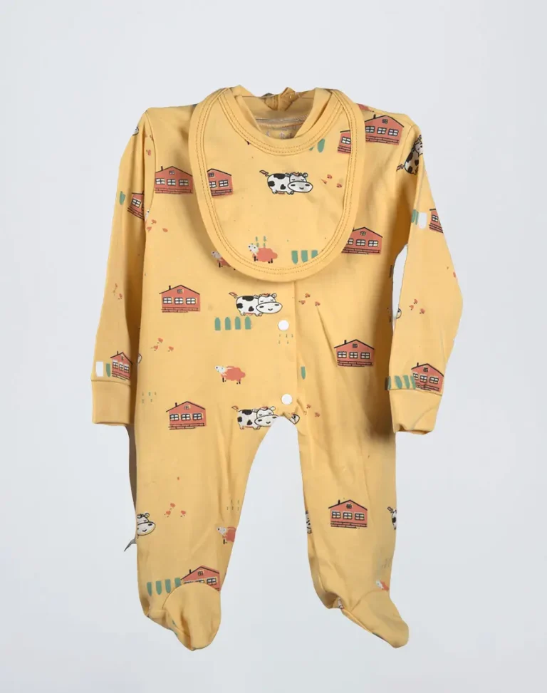 grenouillère coton avec bavoire-min