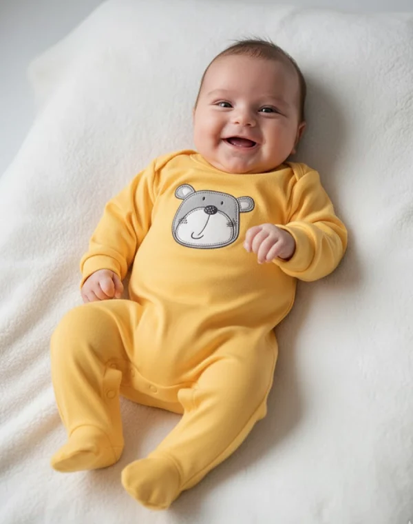 Second image of grenouillère coton ours-min