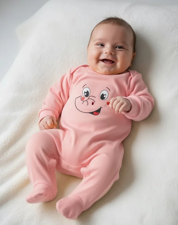 Second image of grenouillère coton rose-min