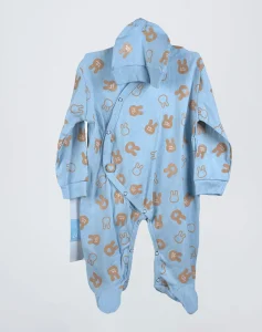 grenouillere coton-une à une avec bonnet-min