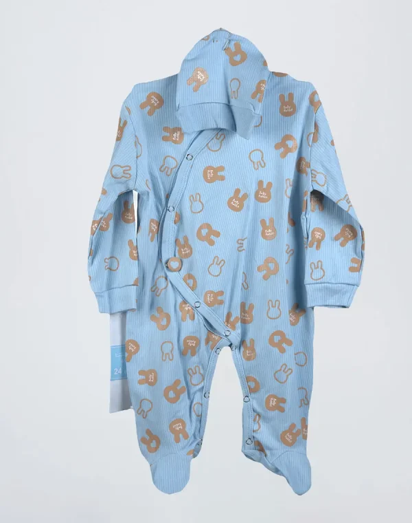 grenouillère coton-une à une avec bonnet min