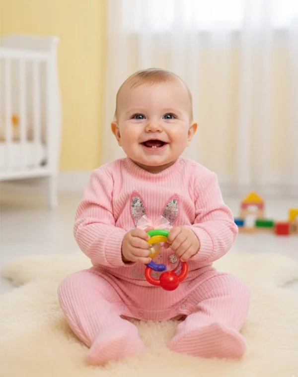 Second image of Grenouillere velour-rasé Lapin