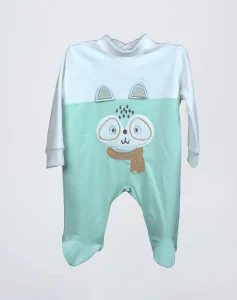 grenouillere velour-rasé avec motif deux couleurs-min