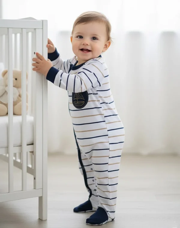 Second image of grenouillère velour-rasé bateau-min