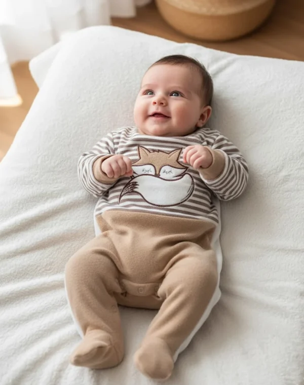 Second image of grenouillère velour-rasé renard-min