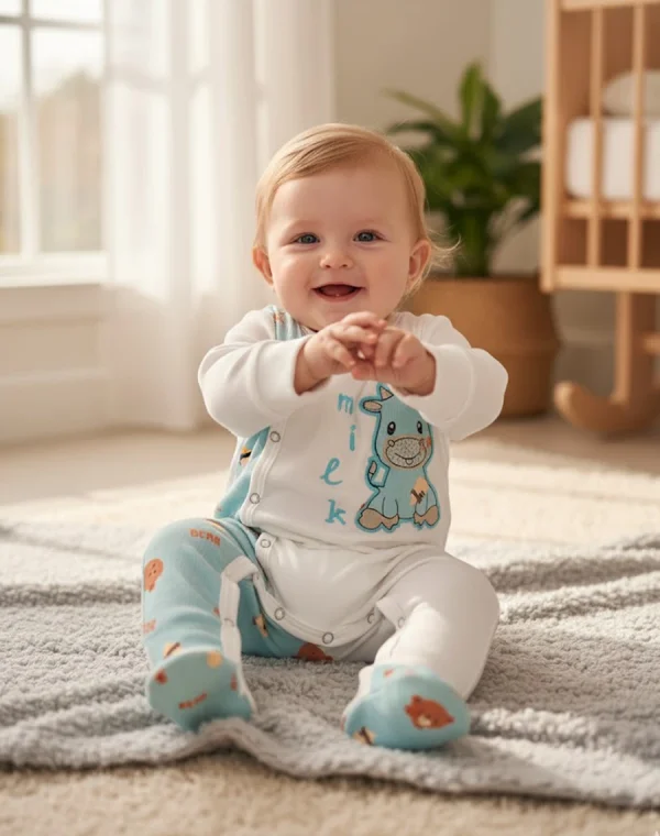 Second image of grenouillère velour-rasé vache