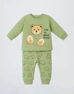 pyjama cotton avec pull vert