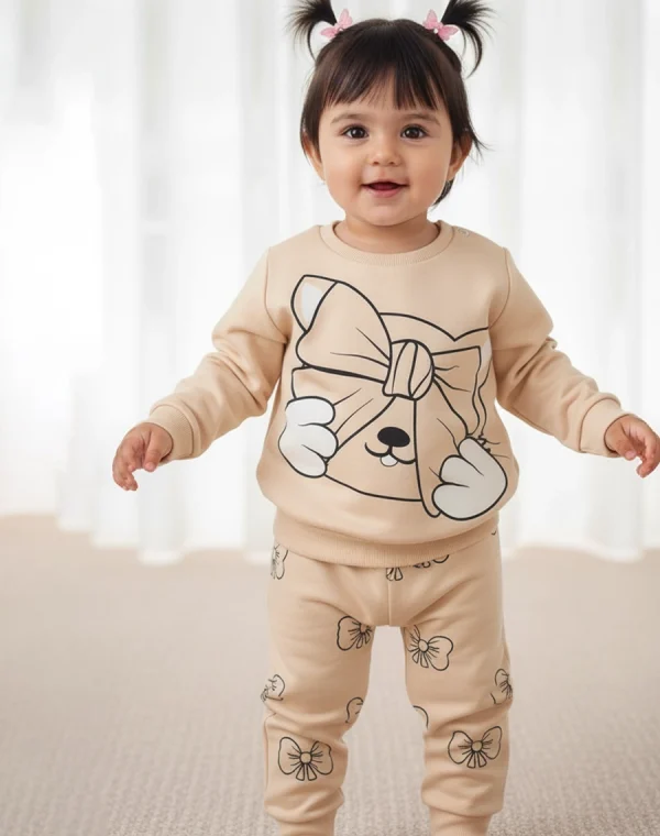 Second image of pyjama cotton pappillon marron