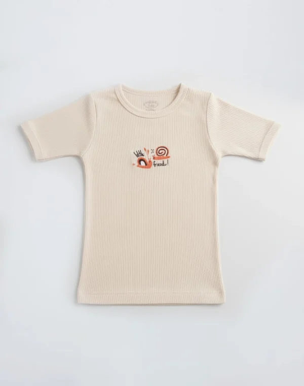 tricot beige demi manche