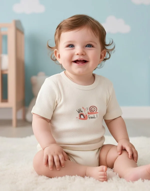 Second image of tricot beige demi manche